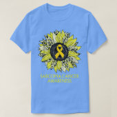 Leopard Sunflower Sarcoma Cancer Awareness Yellow  Tシャツ (デザイン正面)