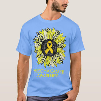 Leopard Sunflower Sarcoma Cancer Awareness Yellow Tシャツ