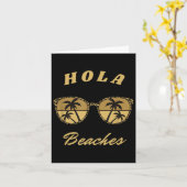 Leopard Sungles Hola Beach Beaches Vacation Palm T カード (黄色い花)