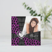 Leopard Sweet 16 Sixen Birthday Party写真 招待状 (スタンド正面)
