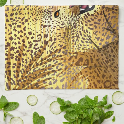 Leopard Territory 1 キッチンタオル (折り畳み)