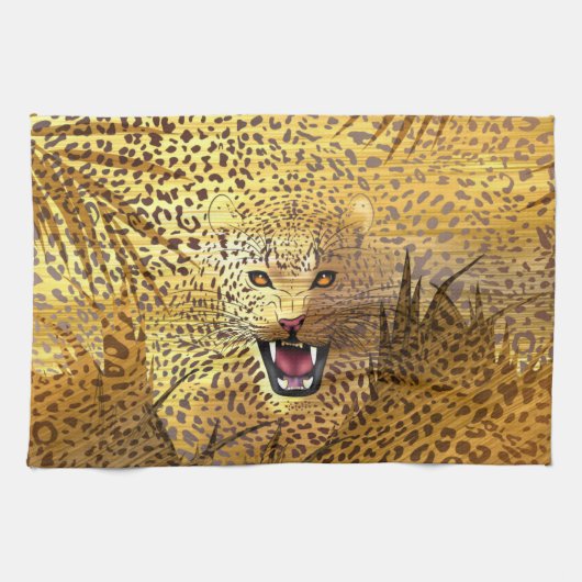 Leopard Territory 1 キッチンタオル (横)