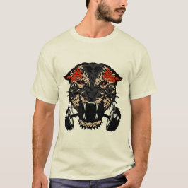 leopard tete animal sauvage haltere musculation 1 tシャツ