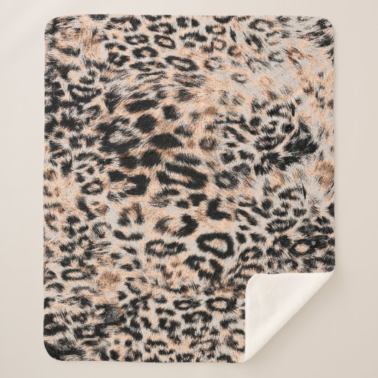 Leopard texture, leopard animal print pattern シェルパブランケット (正面)