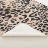 Leopard texture, leopard animal print pattern シェルパブランケット (3/4)