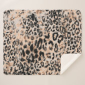 Leopard texture, leopard animal print pattern シェルパブランケット (正面(横))