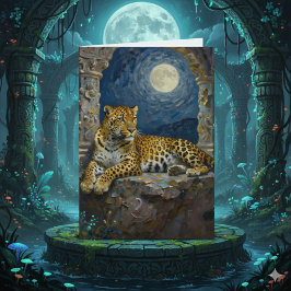 Leopard Themed Happy Birthday to my Husband カード