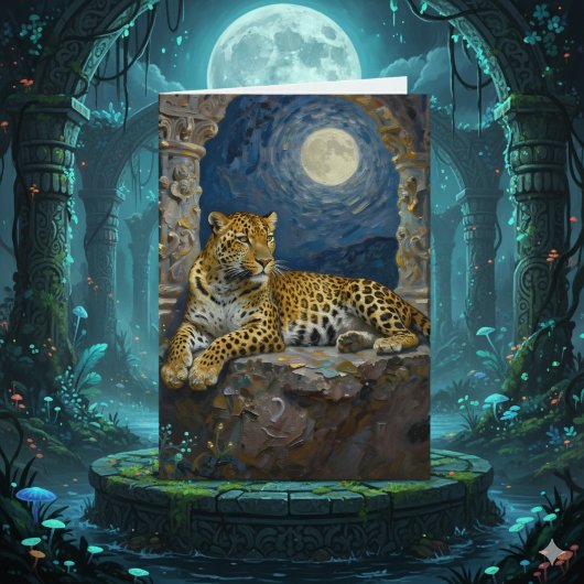 Leopard Themed Happy Birthday to my Husband カード