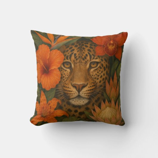 Leopard Throw Pillow クッション (正面)