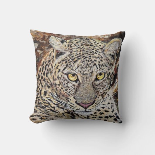 Leopard Throw Pillow Home Decor クッション (正面)