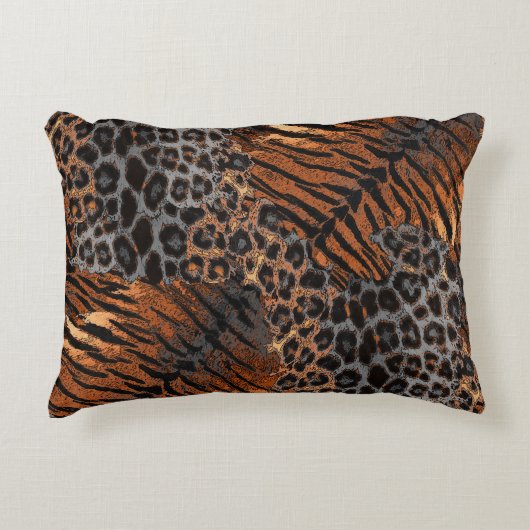 Leopard tiger skin trendy アクセントクッション (正面)