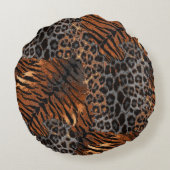 Leopard tiger skin trendy ラウンドクッション (裏面)