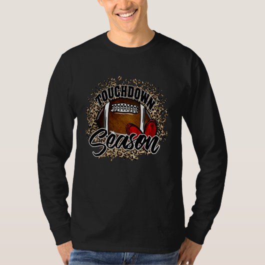Leopard Touchdown Season Football Game Day Footbal Tシャツ (正面)