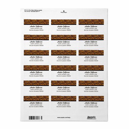 Leopard Trimmed:住所 シール (フルシート)