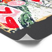 Leopard Valentine's Day Goose Cute Animal Couple M ポスター (角)