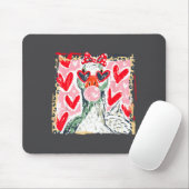 Leopard Valentine's Day Goose Cute Animal Couple M マウスパッド (マウス)