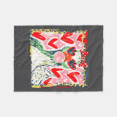 Leopard Valentine's Day Goose Funny Cute Goose Hun フリースブランケット (正面(横))