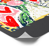 Leopard Valentine's Day Goose Funny Cute Goose Hun ポスター (角)