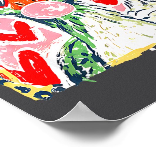 Leopard Valentine's Day Goose Funny Cute Goose Hun ポスター (角)