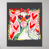 Leopard Valentine's Day Goose Funny Cute Goose Hun ポスター (正面)