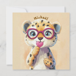 Leopard Valentine's Day Heart Badge - Kids School 