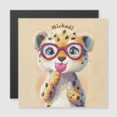 Leopard Valentine's Day Heart Badge - Kids School  (正面/裏面)