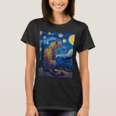 Leopard - Van Gogh Style Starry Night Funny Graphi Tシャツ (正面)