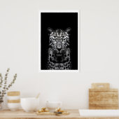 Leopard Wall Art Black and White Photography ポスター (キッチン)