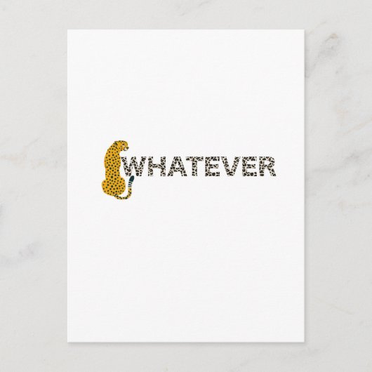 Leopard, Whatever, Leopard Print, おもしろい Hipster ポストカード (正面)