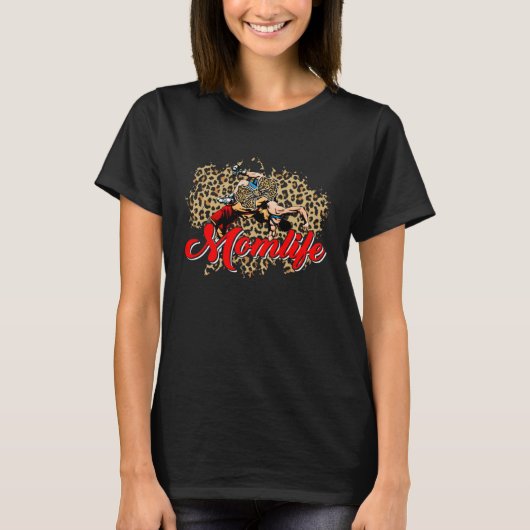 Leopard Wrestling Mom Life Wrestling Mom Mother s  Tシャツ (正面)