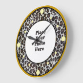 Leopard Your Photo Wall Clock ラージ壁時計 (傾斜)