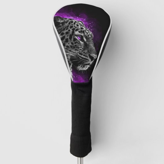 leopardo con humo morado ゴルフヘッドカバー (正面)
