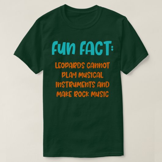 Leopards Can't Make Rock Music Funny Animal Pun Hu Tシャツ (デザイン正面)