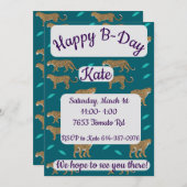 Leopards Happy Birthday 招待状 (正面/裏面)