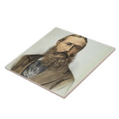 LeopoldのポートレートII (1835-1909年)、Belgiuの王 タイル (側面)