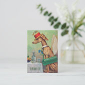 Lepidopterist/犬の付き添いのヴィンテージの名刺 名刺 (スタンド正面)