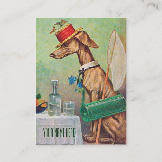 Lepidopterist/犬の付き添いのヴィンテージの名刺 名刺 (正面)