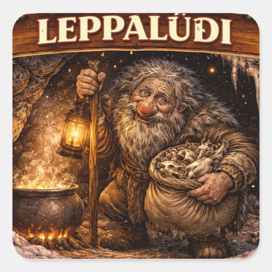 Leppaludi Icelandic Yule Lad スクエアシール (正面)