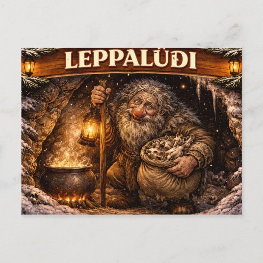 Leppaludi Icelandic Yule Lad ポストカード (正面)