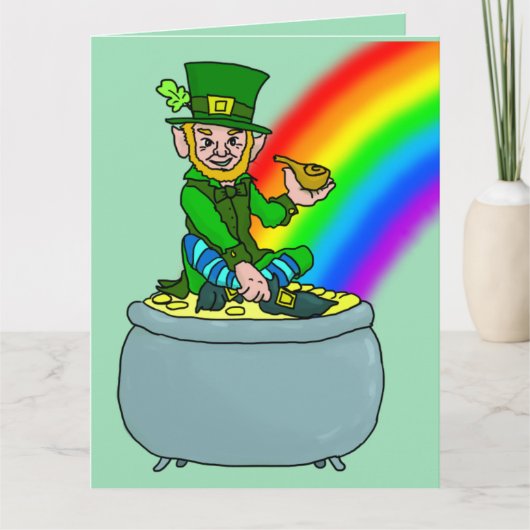 LEPRECHAN & RAINBOW ST.PATRICK'S DAY BIG CARDS カード (正面)