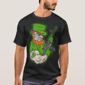 Leprechaun  AR15 Shamrock Irish Military Evil Tシャツ (正面)