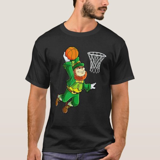Leprechaun Basketball Dunk St Patricks Day Boys Me Tシャツ (正面)
