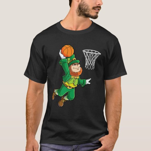 Leprechaun Basketball Dunk St Patricks Day Boys Me Tシャツ (正面)