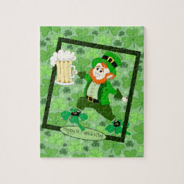 Leprechaun + Beer "Happy St. Patrick's Day" ジグソーパズル