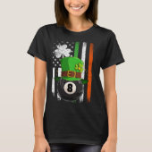 Leprechaun Billards Pool Irish American Flag St Pa Tシャツ (正面)
