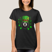 Leprechaun Billiards Pool St Patricks Day Shamrock Tシャツ (正面)