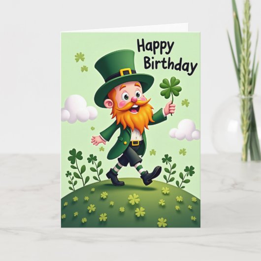 Leprechaun Birthday Fun Card カード (正面)