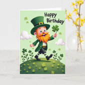 Leprechaun Birthday Fun Card カード (黄色い花)