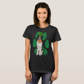 Leprechaun Border Collie St Patricks Day Shamrock Tシャツ (正面フル)