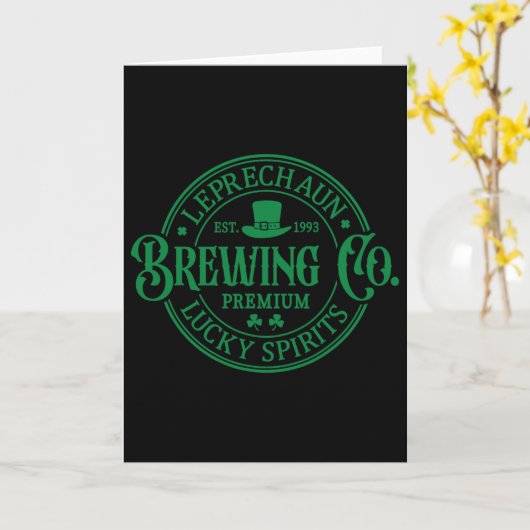Leprechaun Brewing Co St. Patrick's Day Celebratio カード (黄色い花)